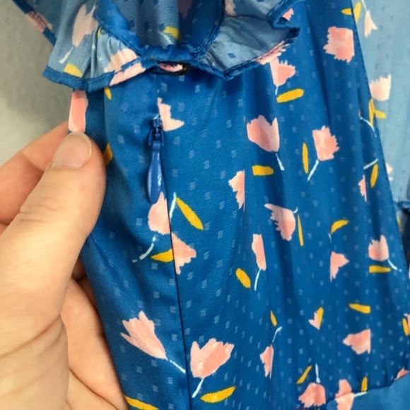 Saylor Jen Blue Floral Polka Dot Maxi Dress XS - Picture 8 of 15